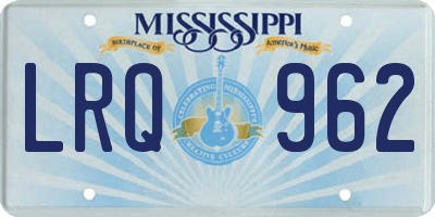 MS license plate LRQ962
