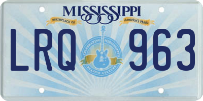 MS license plate LRQ963