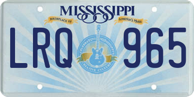 MS license plate LRQ965