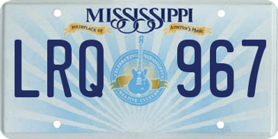MS license plate LRQ967