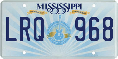 MS license plate LRQ968