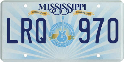 MS license plate LRQ970