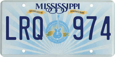 MS license plate LRQ974