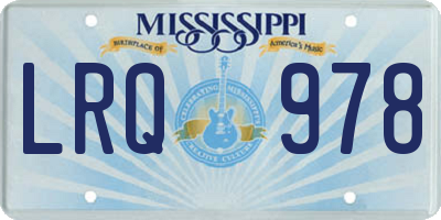 MS license plate LRQ978