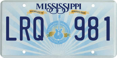 MS license plate LRQ981