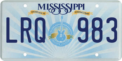 MS license plate LRQ983