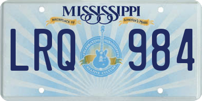 MS license plate LRQ984