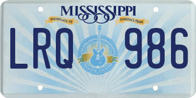 MS license plate LRQ986