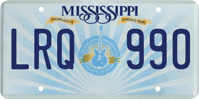 MS license plate LRQ990
