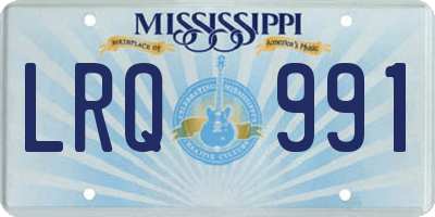 MS license plate LRQ991