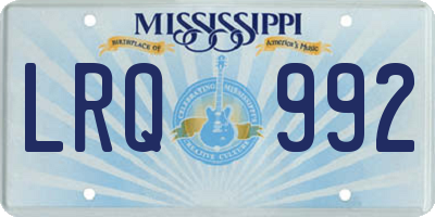 MS license plate LRQ992