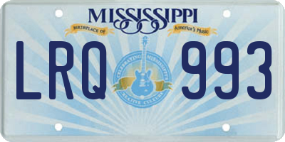 MS license plate LRQ993