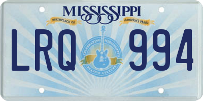 MS license plate LRQ994