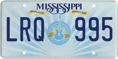 MS license plate LRQ995