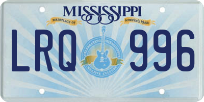 MS license plate LRQ996