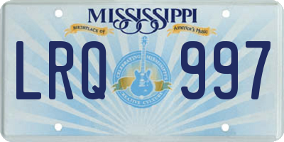 MS license plate LRQ997