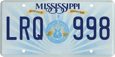 MS license plate LRQ998