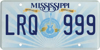 MS license plate LRQ999
