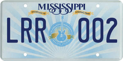 MS license plate LRR002