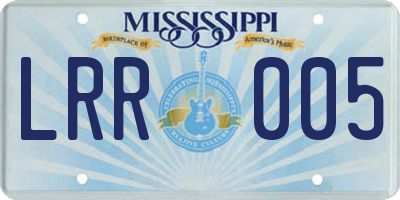 MS license plate LRR005