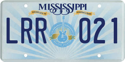 MS license plate LRR021