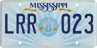MS license plate LRR023