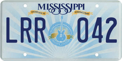 MS license plate LRR042