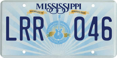 MS license plate LRR046