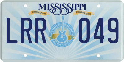 MS license plate LRR049