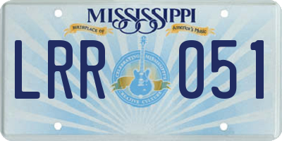 MS license plate LRR051
