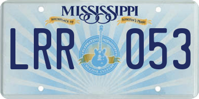 MS license plate LRR053
