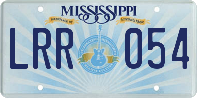 MS license plate LRR054