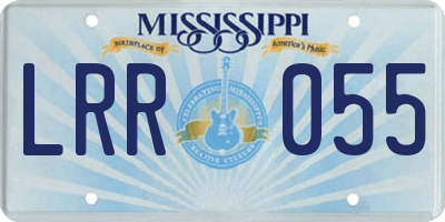 MS license plate LRR055