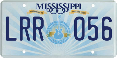 MS license plate LRR056