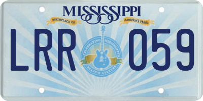 MS license plate LRR059