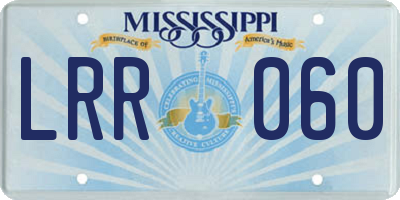MS license plate LRR060