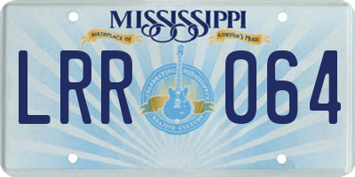 MS license plate LRR064