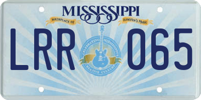 MS license plate LRR065