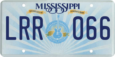MS license plate LRR066