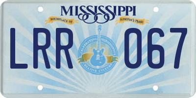 MS license plate LRR067