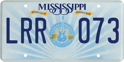 MS license plate LRR073