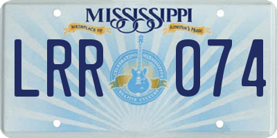 MS license plate LRR074