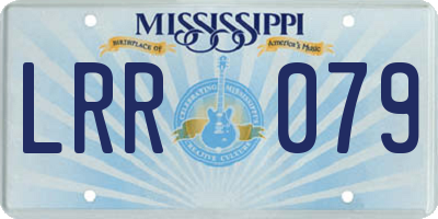 MS license plate LRR079