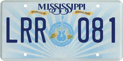 MS license plate LRR081