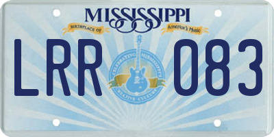 MS license plate LRR083