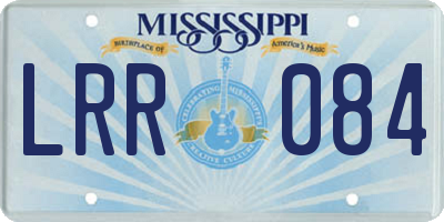 MS license plate LRR084