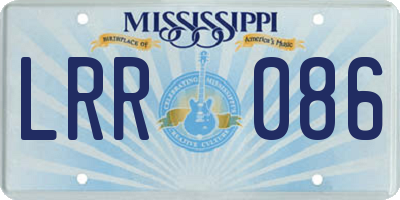 MS license plate LRR086