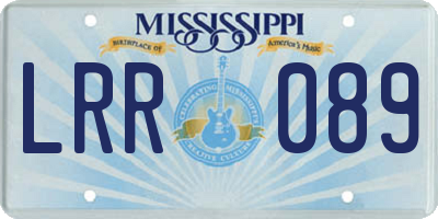 MS license plate LRR089