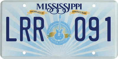 MS license plate LRR091