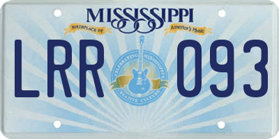 MS license plate LRR093